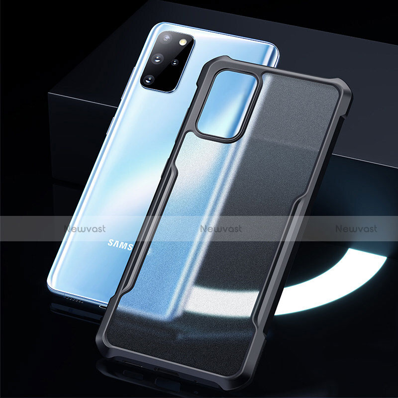 Silicone Transparent Mirror Frame Case Cover H01 for Samsung Galaxy S20 Plus 5G Black