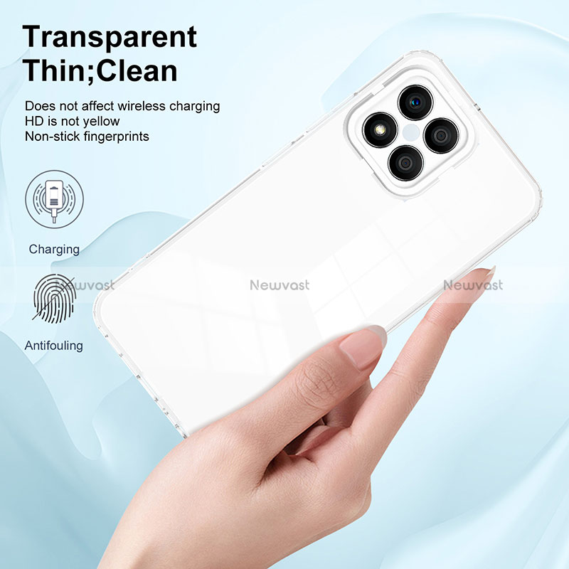 Silicone Transparent Mirror Frame Case Cover H01P for Huawei Honor X8 4G