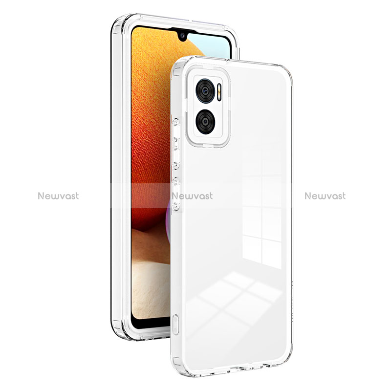 Silicone Transparent Mirror Frame Case Cover H01P for Motorola Moto E22 White