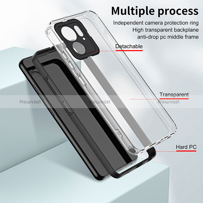 Silicone Transparent Mirror Frame Case Cover H01P for Motorola Moto Edge (2023) 5G