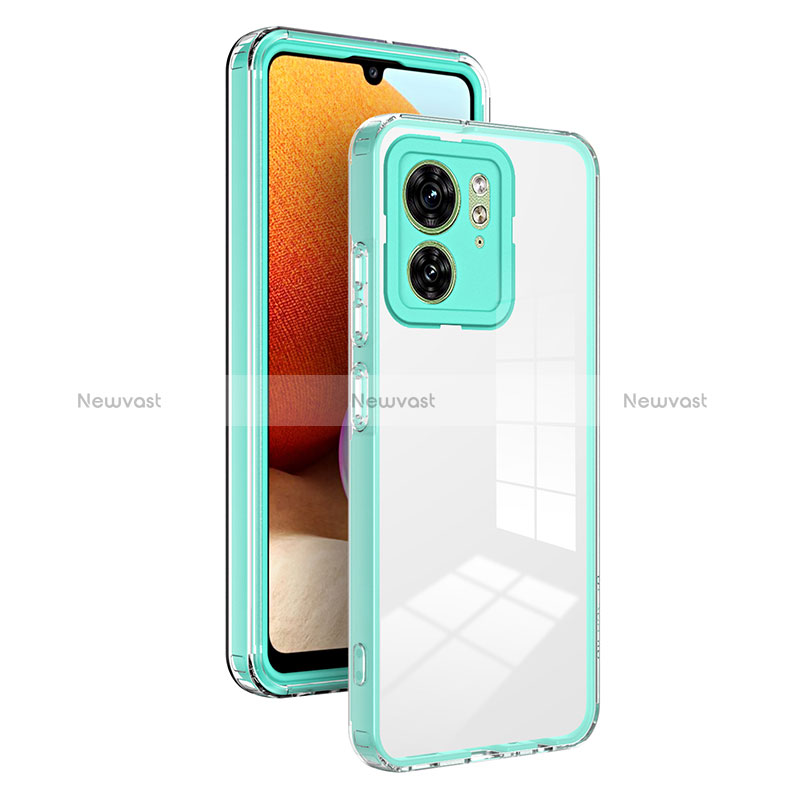 Silicone Transparent Mirror Frame Case Cover H01P for Motorola Moto Edge (2023) 5G