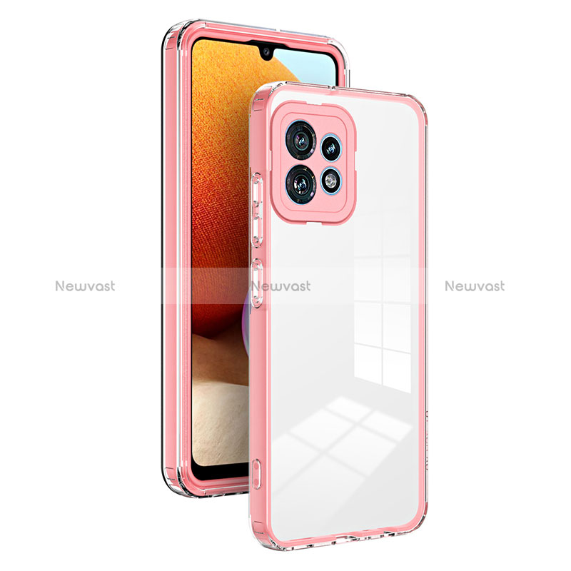 Silicone Transparent Mirror Frame Case Cover H01P for Motorola Moto Edge 40 Pro 5G