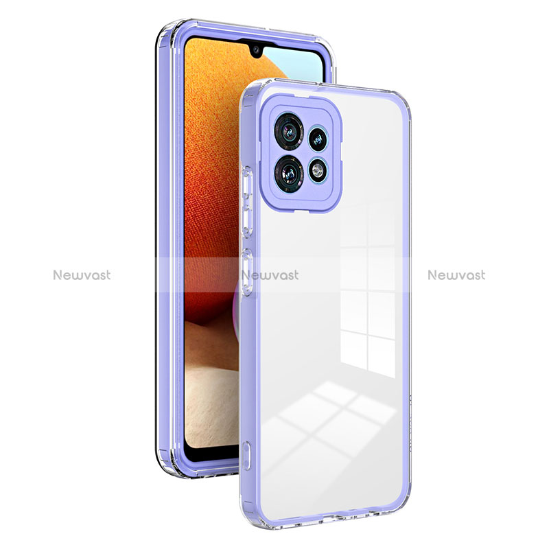 Silicone Transparent Mirror Frame Case Cover H01P for Motorola Moto Edge 40 Pro 5G