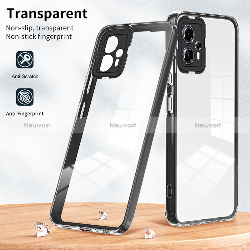 Silicone Transparent Mirror Frame Case Cover H01P for Motorola Moto G13