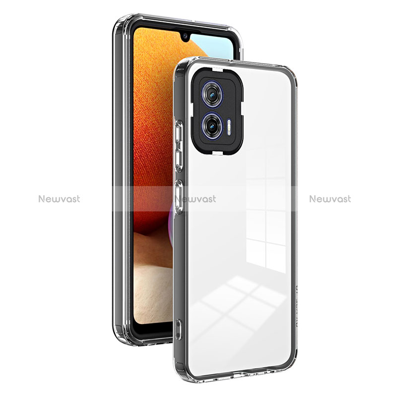 Silicone Transparent Mirror Frame Case Cover H01P for Motorola Moto G73 5G