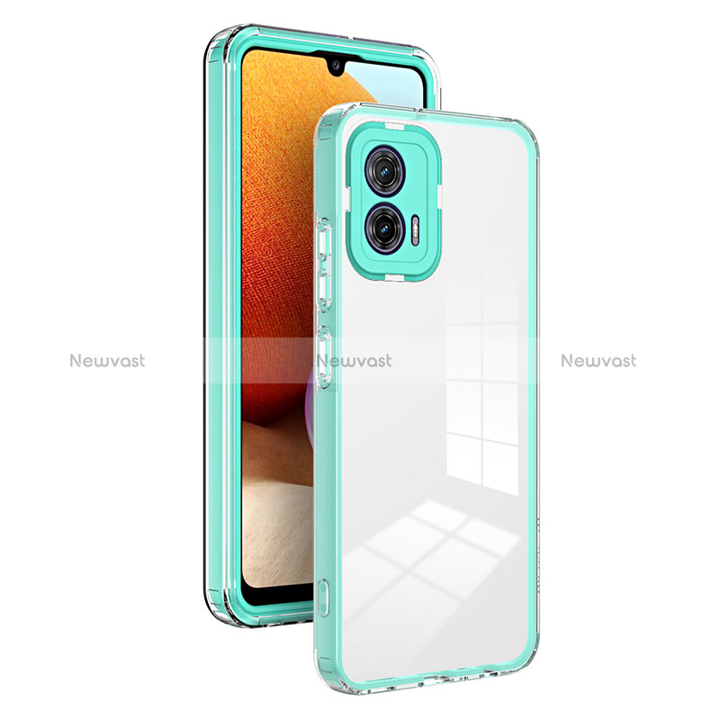 Silicone Transparent Mirror Frame Case Cover H01P for Motorola Moto G73 5G