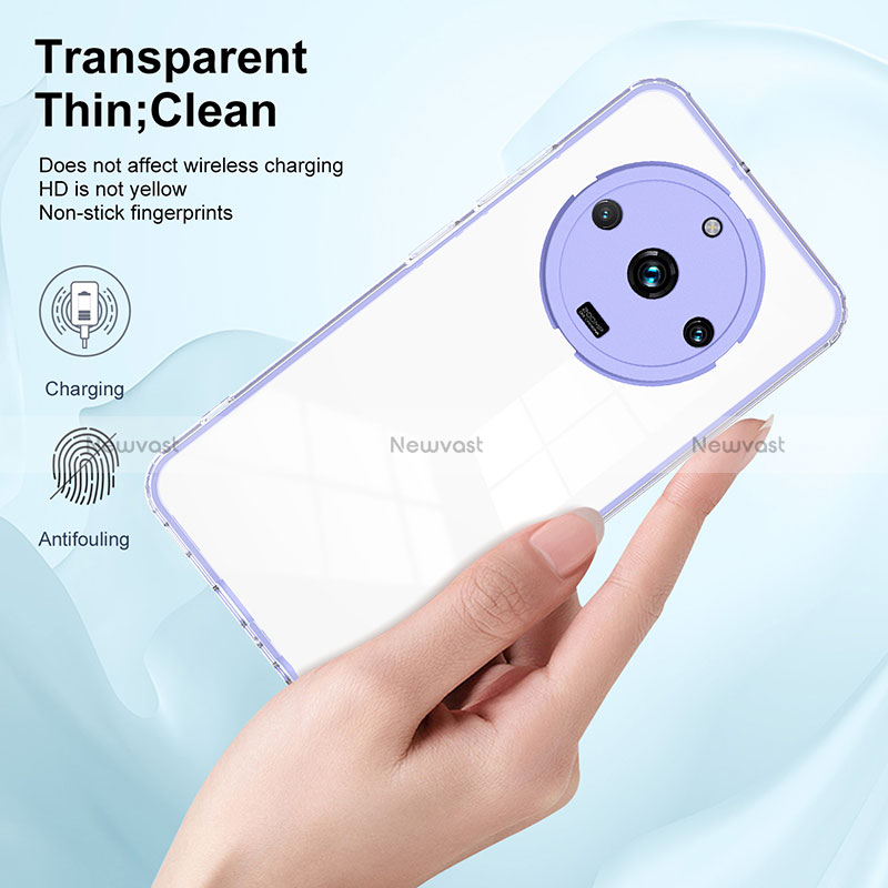 Silicone Transparent Mirror Frame Case Cover H01P for Realme 11 Pro 5G