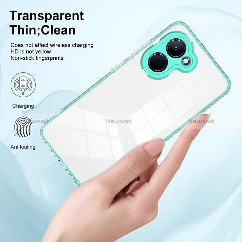 Silicone Transparent Mirror Frame Case Cover H01P for Realme C33