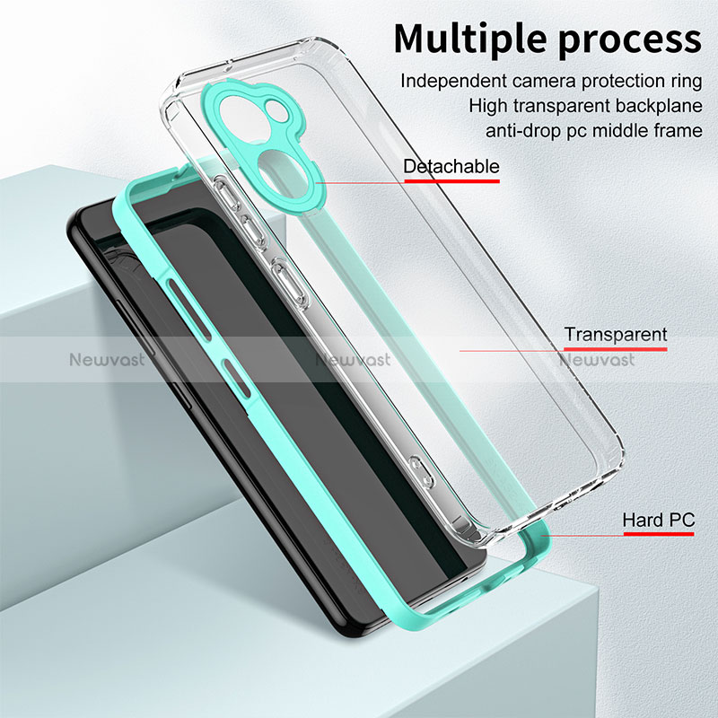 Silicone Transparent Mirror Frame Case Cover H01P for Realme C33 (2023)