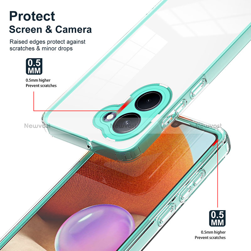 Silicone Transparent Mirror Frame Case Cover H01P for Realme C33 (2023)