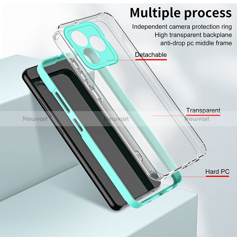 Silicone Transparent Mirror Frame Case Cover H01P for Realme C51