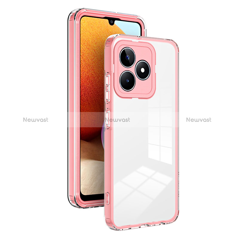 Silicone Transparent Mirror Frame Case Cover H01P for Realme C51