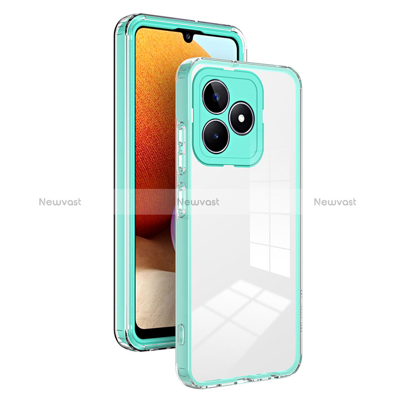 Silicone Transparent Mirror Frame Case Cover H01P for Realme C51