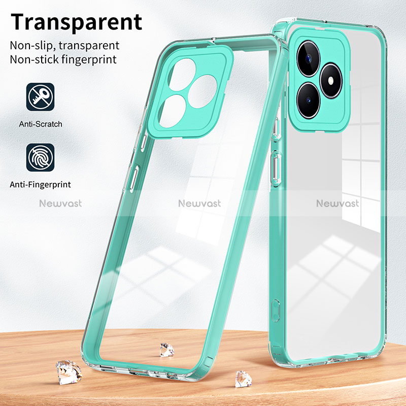 Silicone Transparent Mirror Frame Case Cover H01P for Realme C51