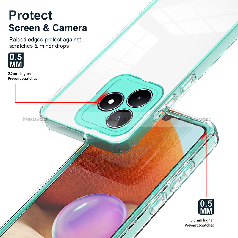 Silicone Transparent Mirror Frame Case Cover H01P for Realme C51