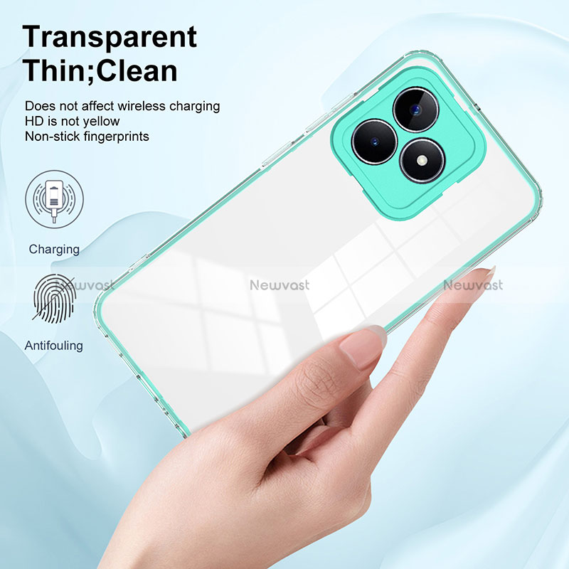 Silicone Transparent Mirror Frame Case Cover H01P for Realme C53