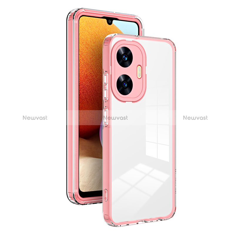 Silicone Transparent Mirror Frame Case Cover H01P for Realme C55