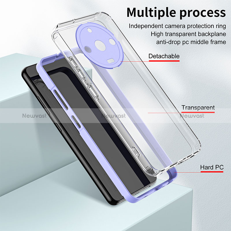 Silicone Transparent Mirror Frame Case Cover H01P for Realme Narzo 60 Pro 5G