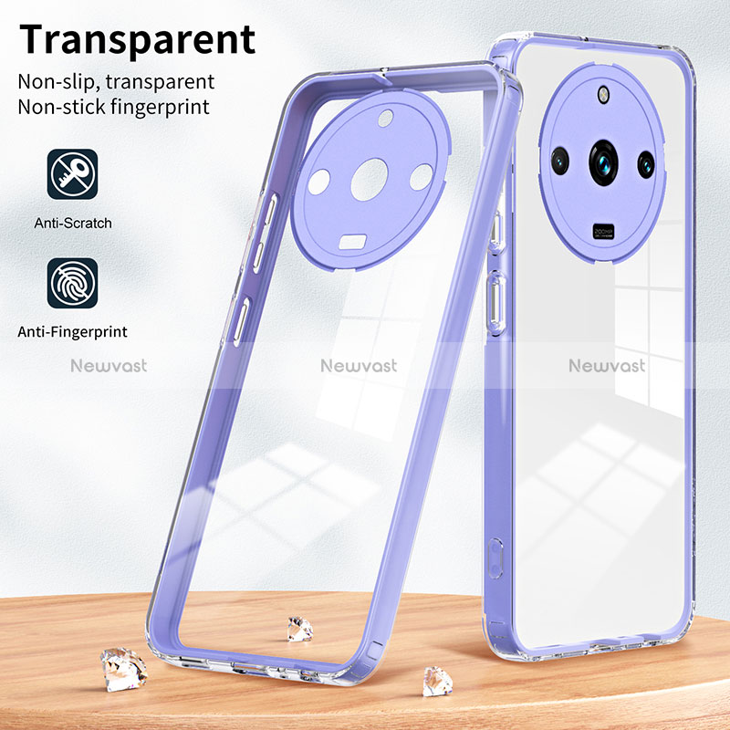 Silicone Transparent Mirror Frame Case Cover H01P for Realme Narzo 60 Pro 5G