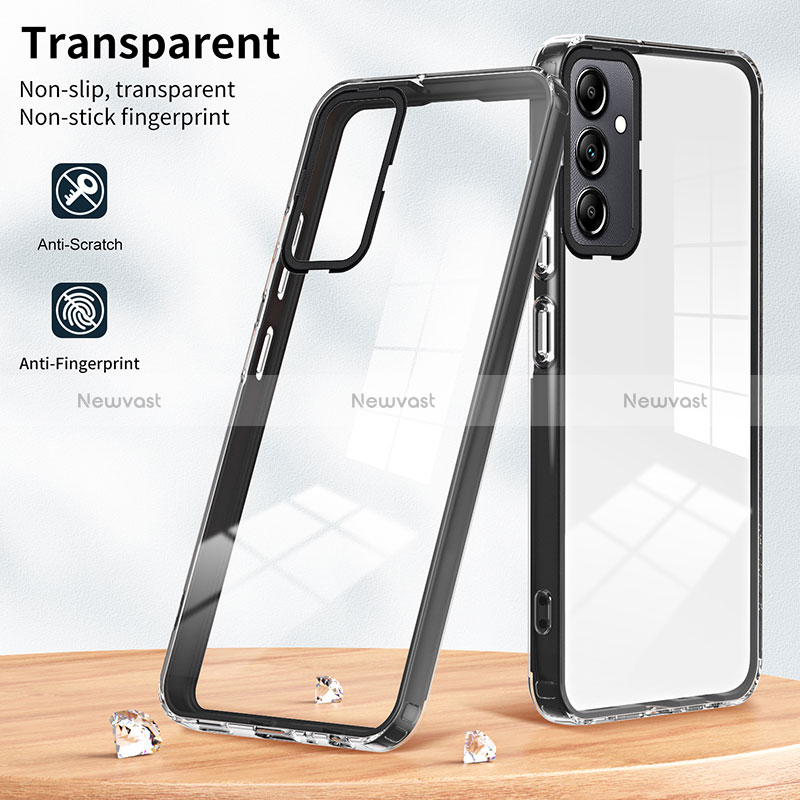 Silicone Transparent Mirror Frame Case Cover H01P for Samsung Galaxy A14 4G