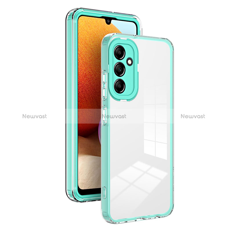 Silicone Transparent Mirror Frame Case Cover H01P for Samsung Galaxy A24 4G