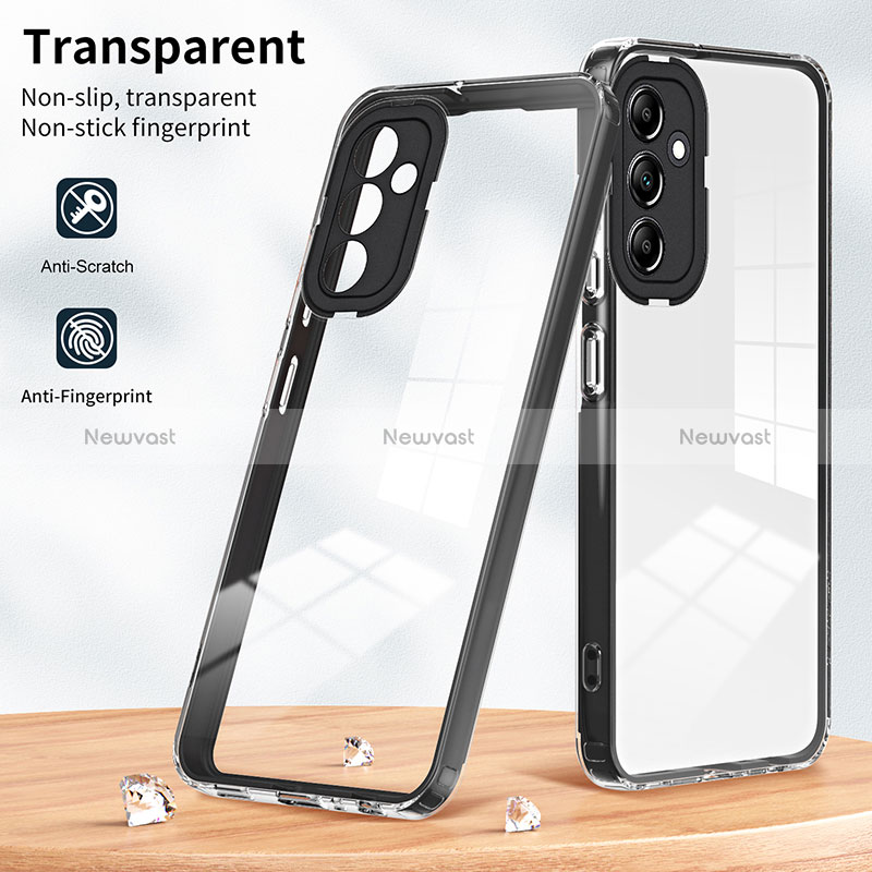 Silicone Transparent Mirror Frame Case Cover H01P for Samsung Galaxy A24 4G