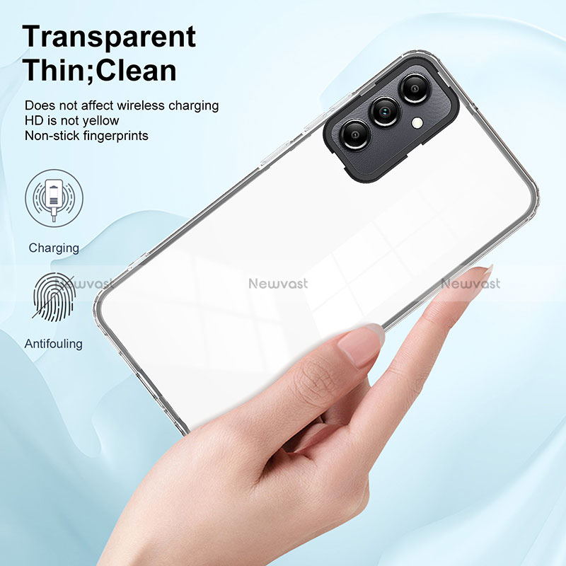 Silicone Transparent Mirror Frame Case Cover H01P for Samsung Galaxy M44 5G