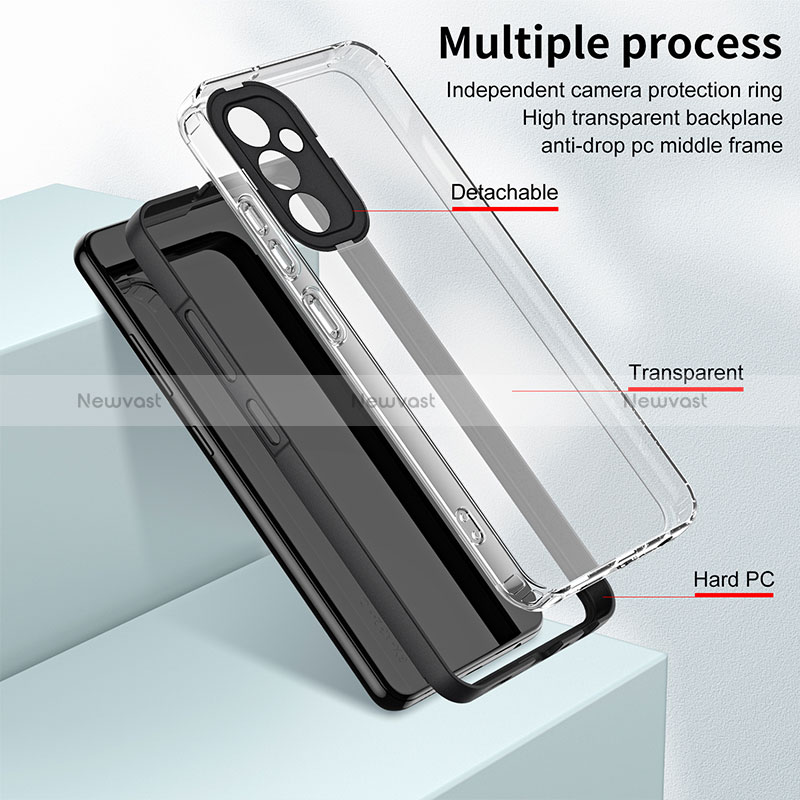 Silicone Transparent Mirror Frame Case Cover H01P for Samsung Galaxy M54 5G