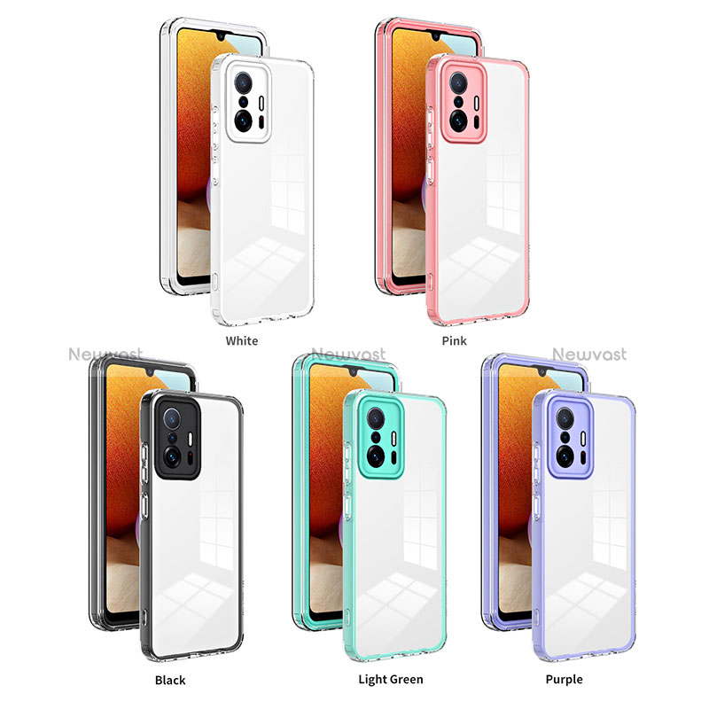 Silicone Transparent Mirror Frame Case Cover H01P for Xiaomi Mi 11T 5G