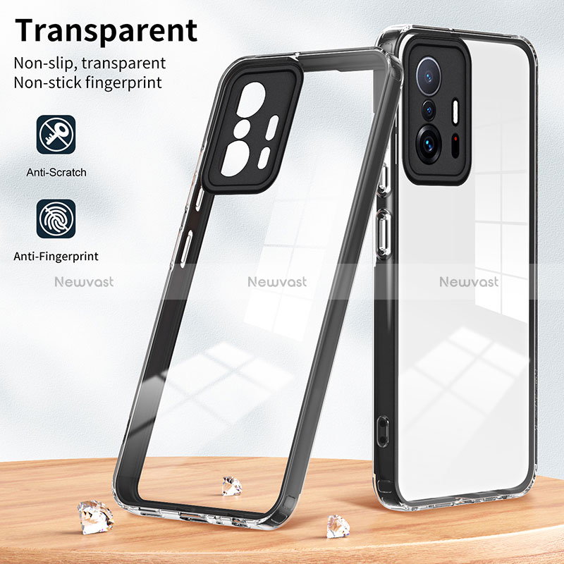 Silicone Transparent Mirror Frame Case Cover H01P for Xiaomi Mi 11T Pro 5G