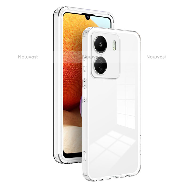 Silicone Transparent Mirror Frame Case Cover H01P for Xiaomi Poco C65