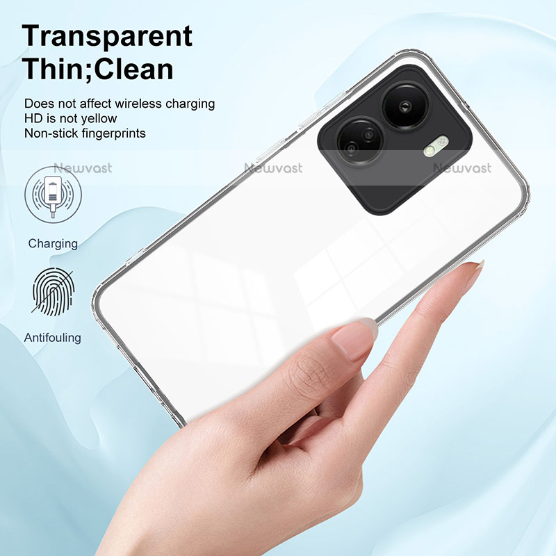 Silicone Transparent Mirror Frame Case Cover H01P for Xiaomi Poco C65