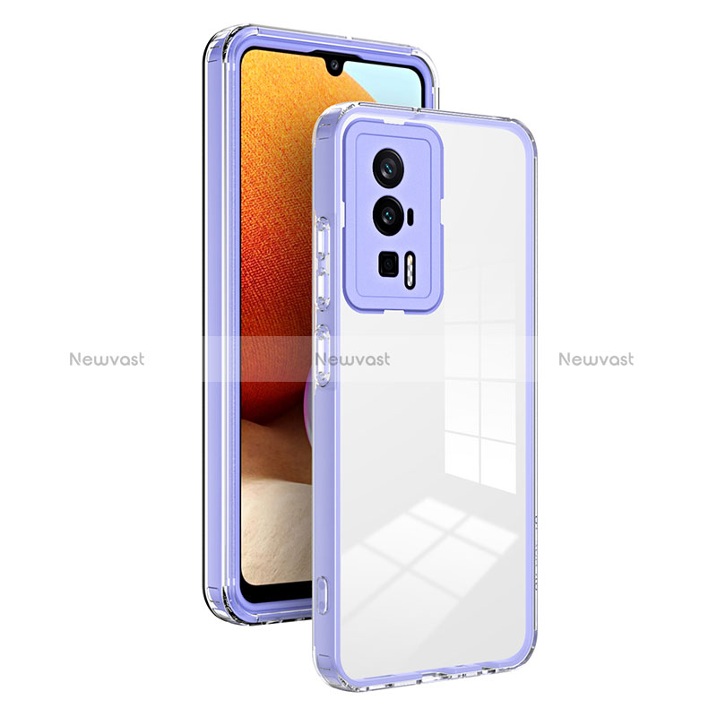 Silicone Transparent Mirror Frame Case Cover H01P for Xiaomi Poco F5 Pro 5G