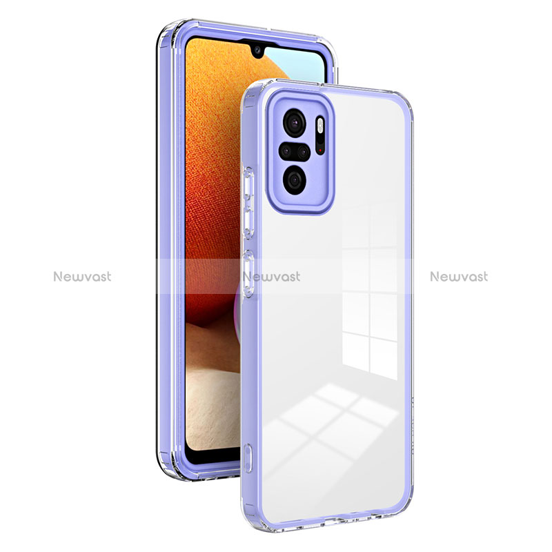 Silicone Transparent Mirror Frame Case Cover H01P for Xiaomi Poco M5S