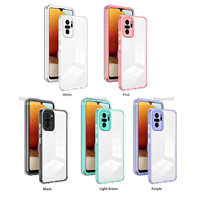 Silicone Transparent Mirror Frame Case Cover H01P for Xiaomi Poco M5S