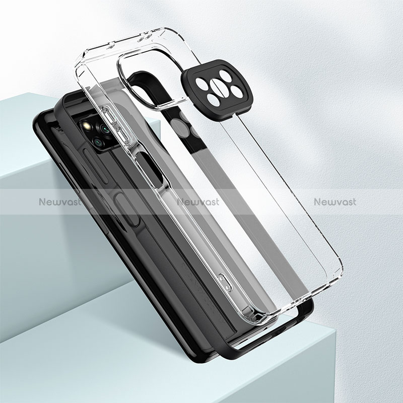 Silicone Transparent Mirror Frame Case Cover H01P for Xiaomi Poco X3