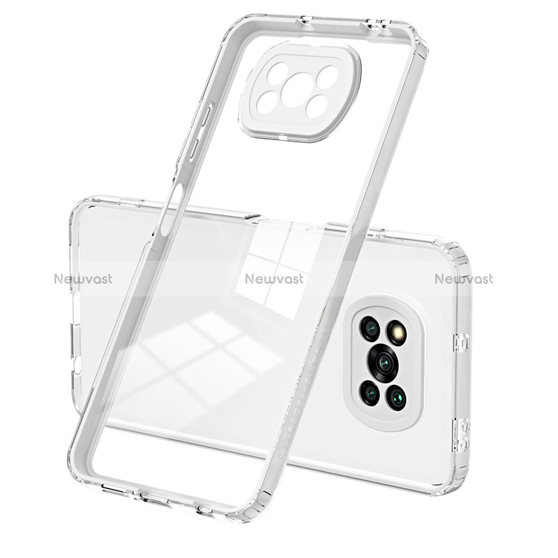 Silicone Transparent Mirror Frame Case Cover H01P for Xiaomi Poco X3 NFC