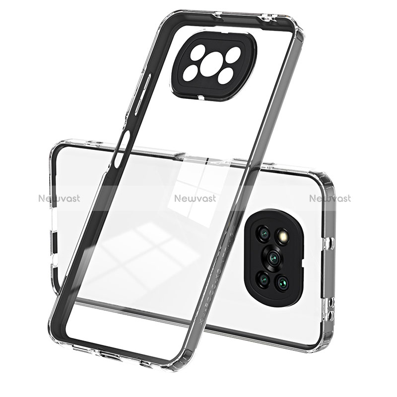 Silicone Transparent Mirror Frame Case Cover H01P for Xiaomi Poco X3 Pro