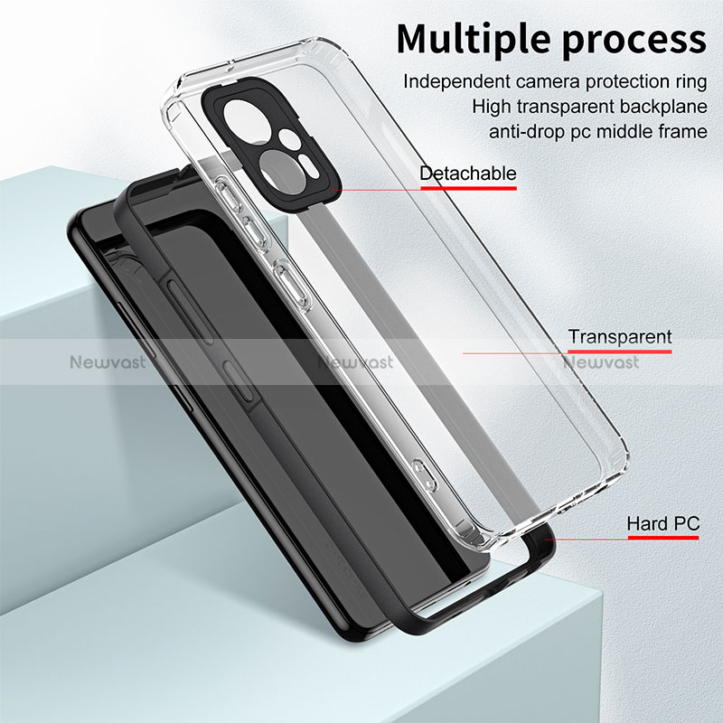 Silicone Transparent Mirror Frame Case Cover H01P for Xiaomi Poco X4 GT 5G