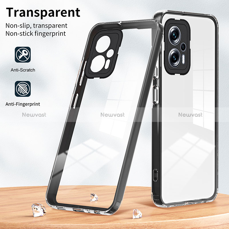 Silicone Transparent Mirror Frame Case Cover H01P for Xiaomi Poco X4 GT 5G