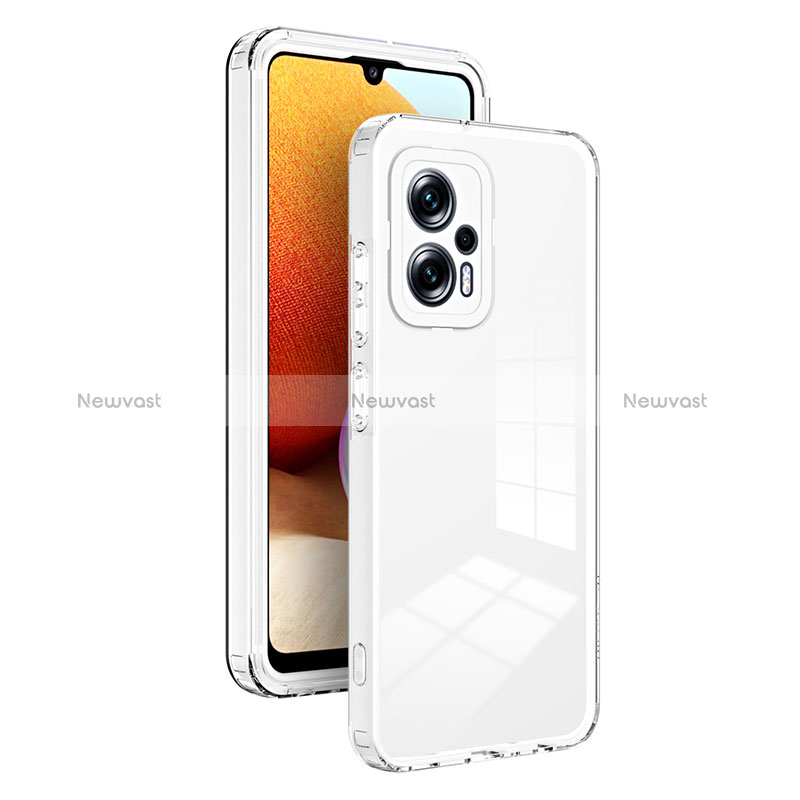 Silicone Transparent Mirror Frame Case Cover H01P for Xiaomi Poco X4 GT 5G White