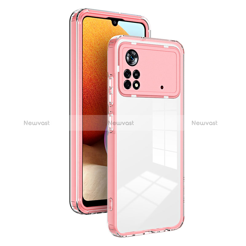 Silicone Transparent Mirror Frame Case Cover H01P for Xiaomi Poco X4 Pro 5G