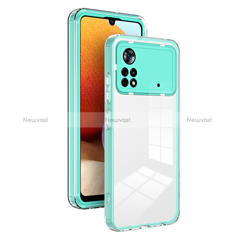 Silicone Transparent Mirror Frame Case Cover H01P for Xiaomi Poco X4 Pro 5G Green