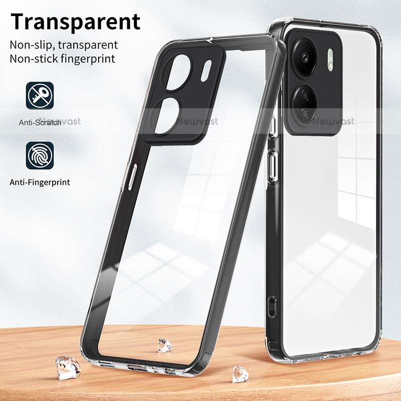 Silicone Transparent Mirror Frame Case Cover H01P for Xiaomi Redmi 13C