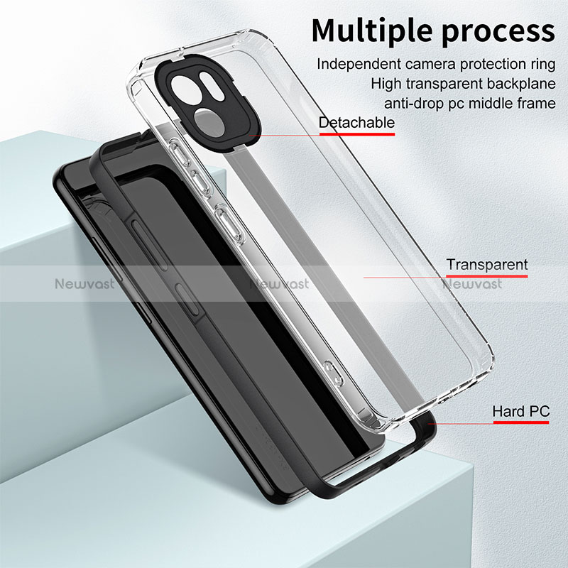 Silicone Transparent Mirror Frame Case Cover H01P for Xiaomi Redmi A1