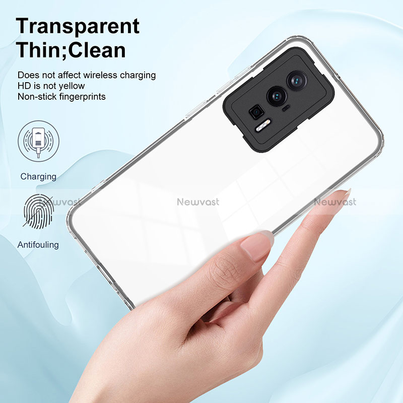 Silicone Transparent Mirror Frame Case Cover H01P for Xiaomi Redmi K60 5G