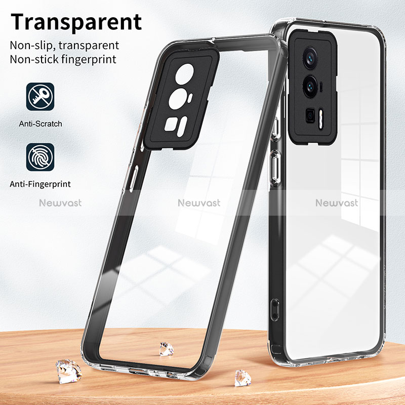 Silicone Transparent Mirror Frame Case Cover H01P for Xiaomi Redmi K60 Pro 5G