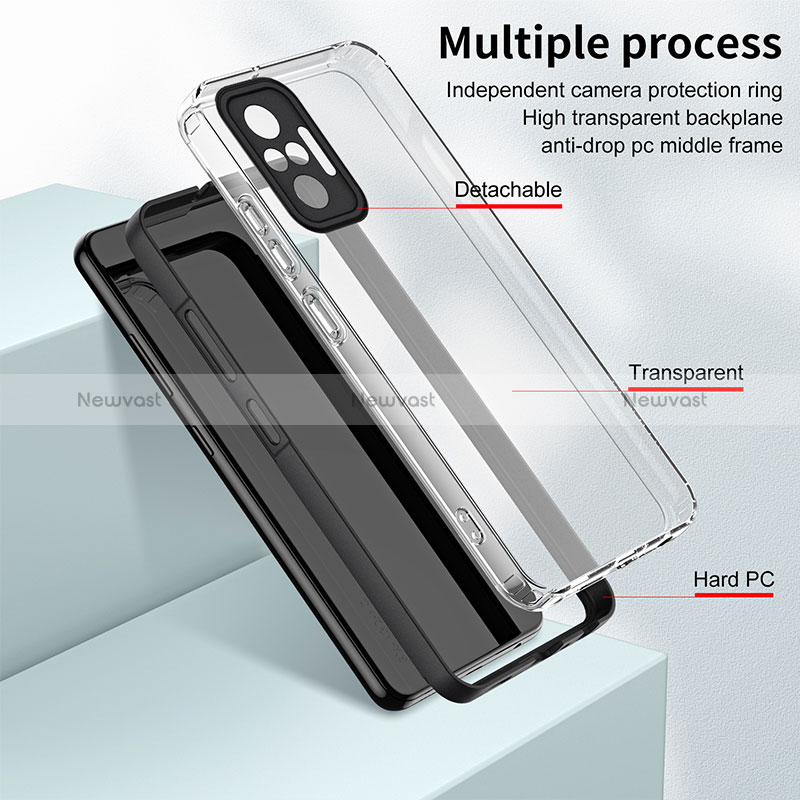 Silicone Transparent Mirror Frame Case Cover H01P for Xiaomi Redmi Note 10 Pro 4G