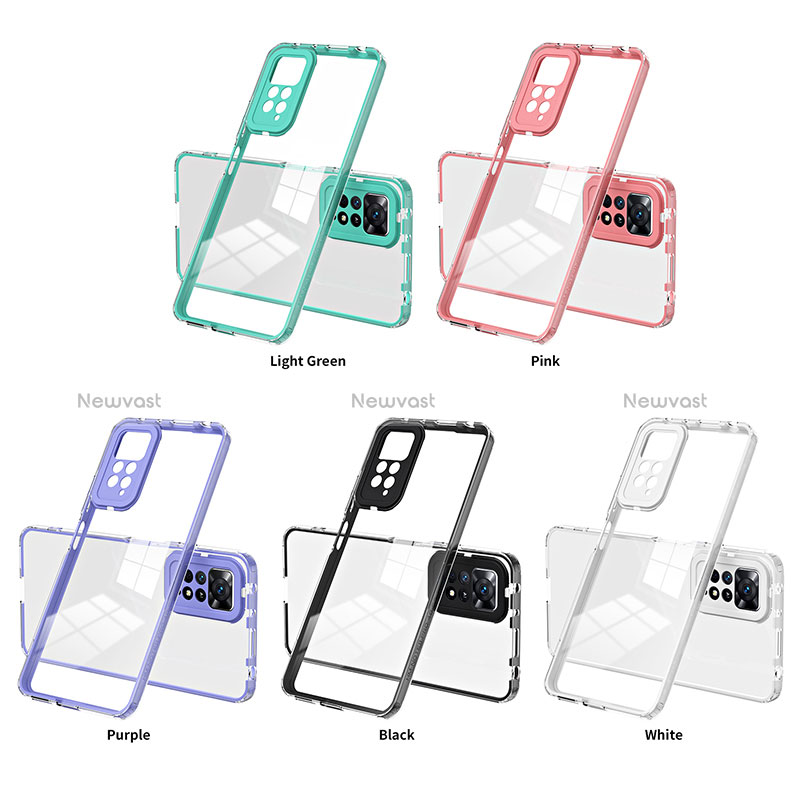 Silicone Transparent Mirror Frame Case Cover H01P for Xiaomi Redmi Note 11 4G (2022)