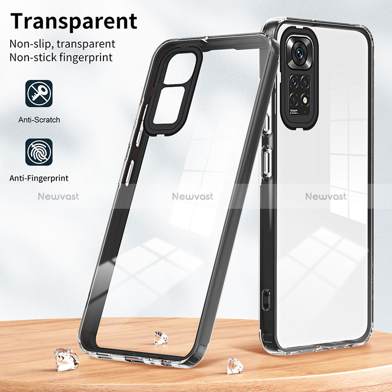 Silicone Transparent Mirror Frame Case Cover H01P for Xiaomi Redmi Note 11 4G (2022)